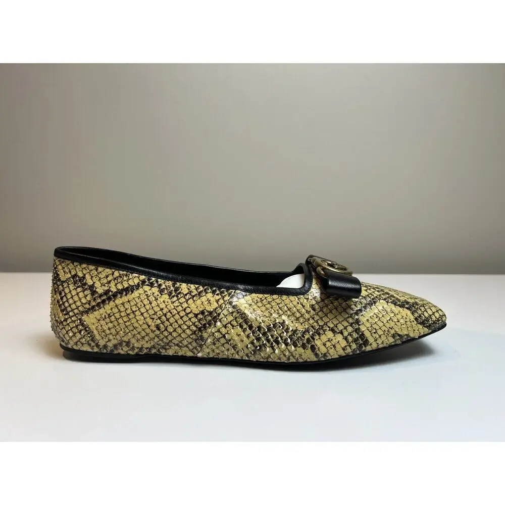Gucci Double G Interlocking Python Snakeskin Ballet Ballerina Flats Size EU 39.5 - Picture 2 of 12